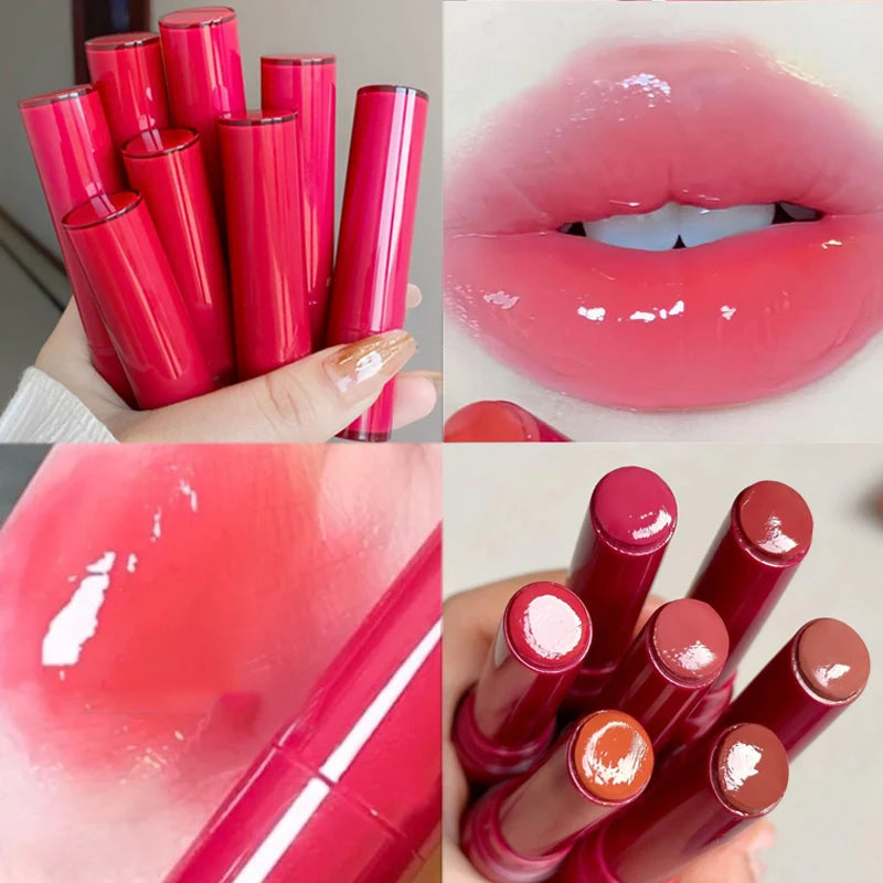 8 Colors Jelly Lipstick Moisturizing Mirror Water Light Solid Lip Gloss Glass Tea Red Brown Lip Glaze Tint Makeup Cosmetics New - Seprincess