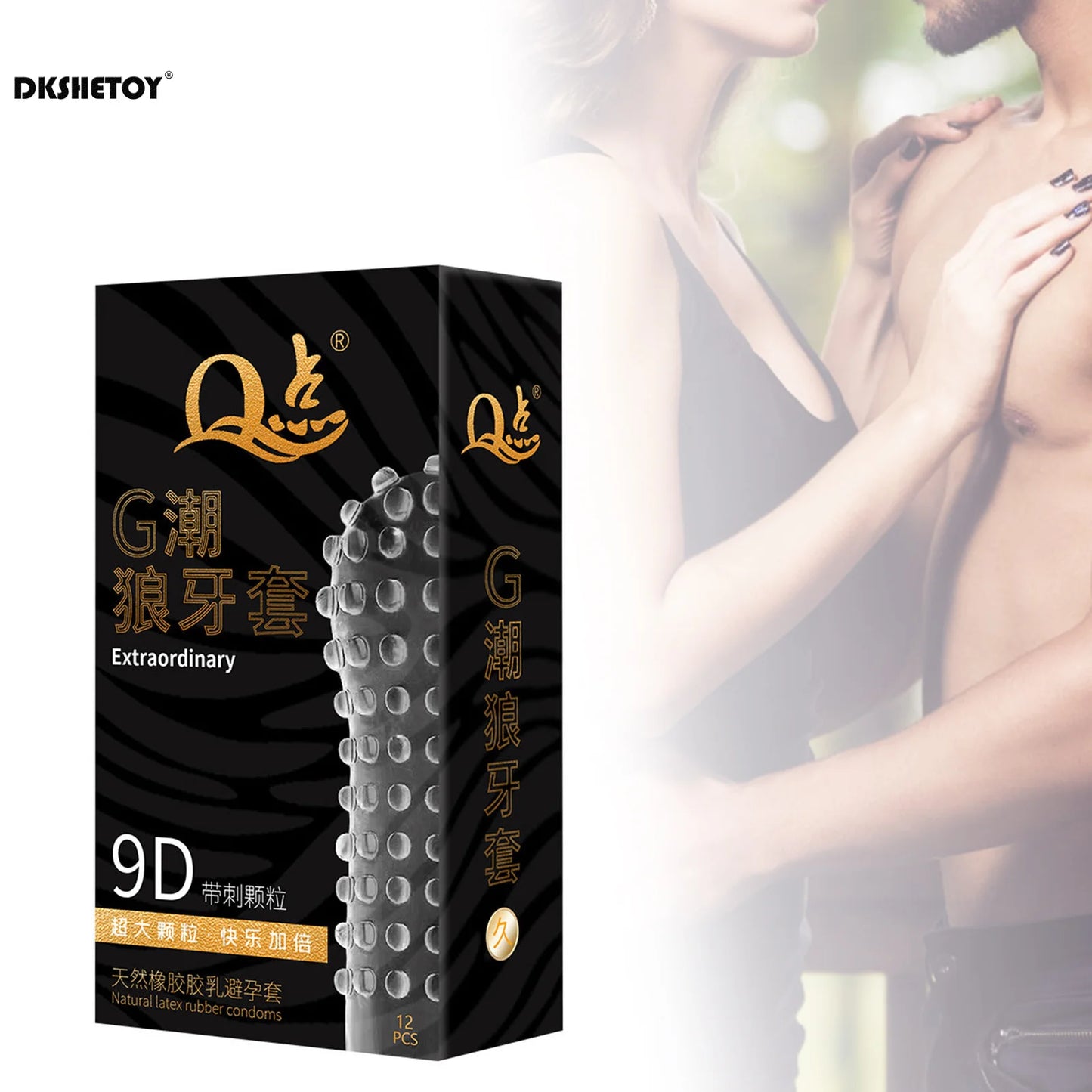 9D Big Dots Condoms for men delay ejaculation spikes dottet Hyaluronic Acid Super Lubricated Condoms Adult supplies for 18+ - Seprincess