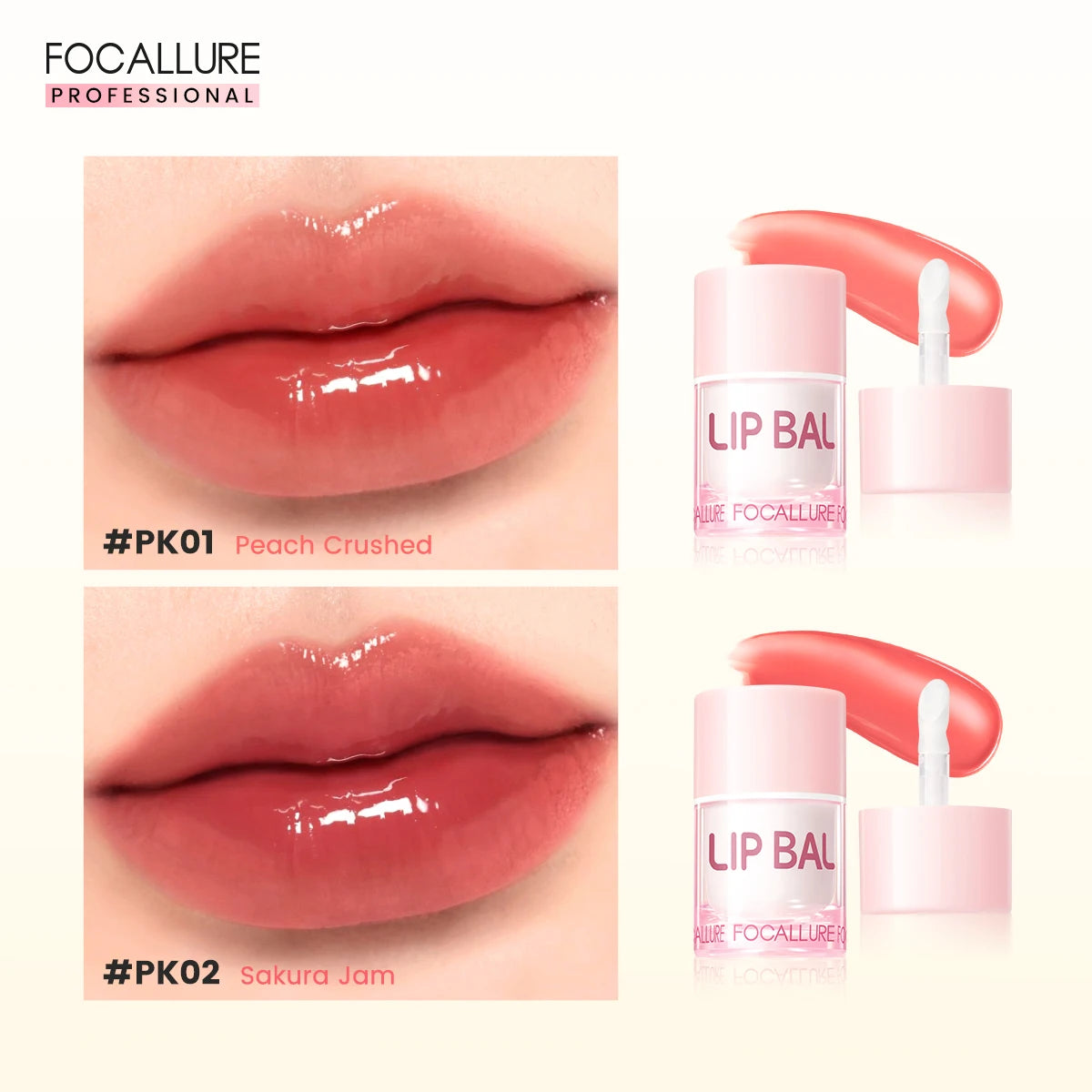 FOCALLURE 2 Pcs Lip Gloss Diamond Lipstick Non-sticky Liquid Lipstick Set Moisturizing Lip Blam Lips Makeup Cosmetics - Seprincess