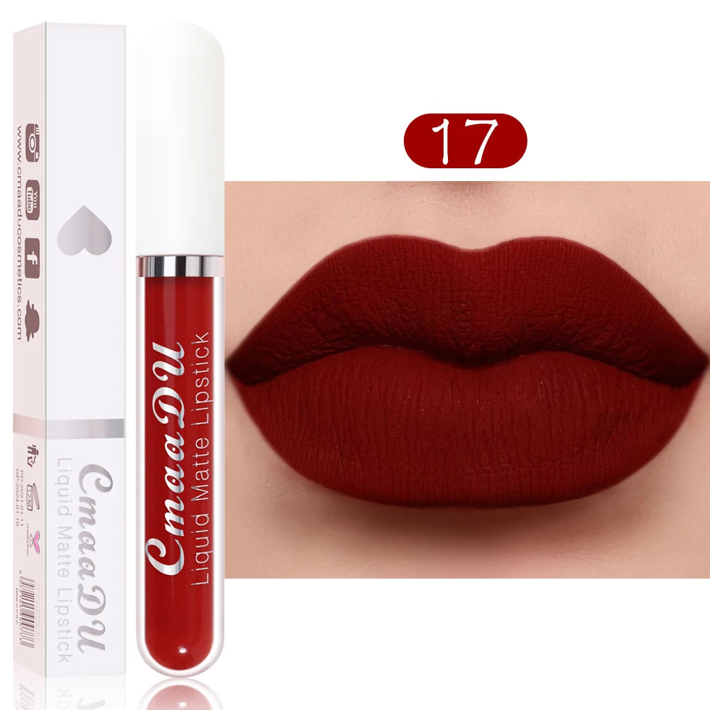 CmaaDu 18 Matte Mist Lip Glaze Long-lasting waterproof Moisturizing Lip Gloss Natural Healthy Lipstick - Seprincess