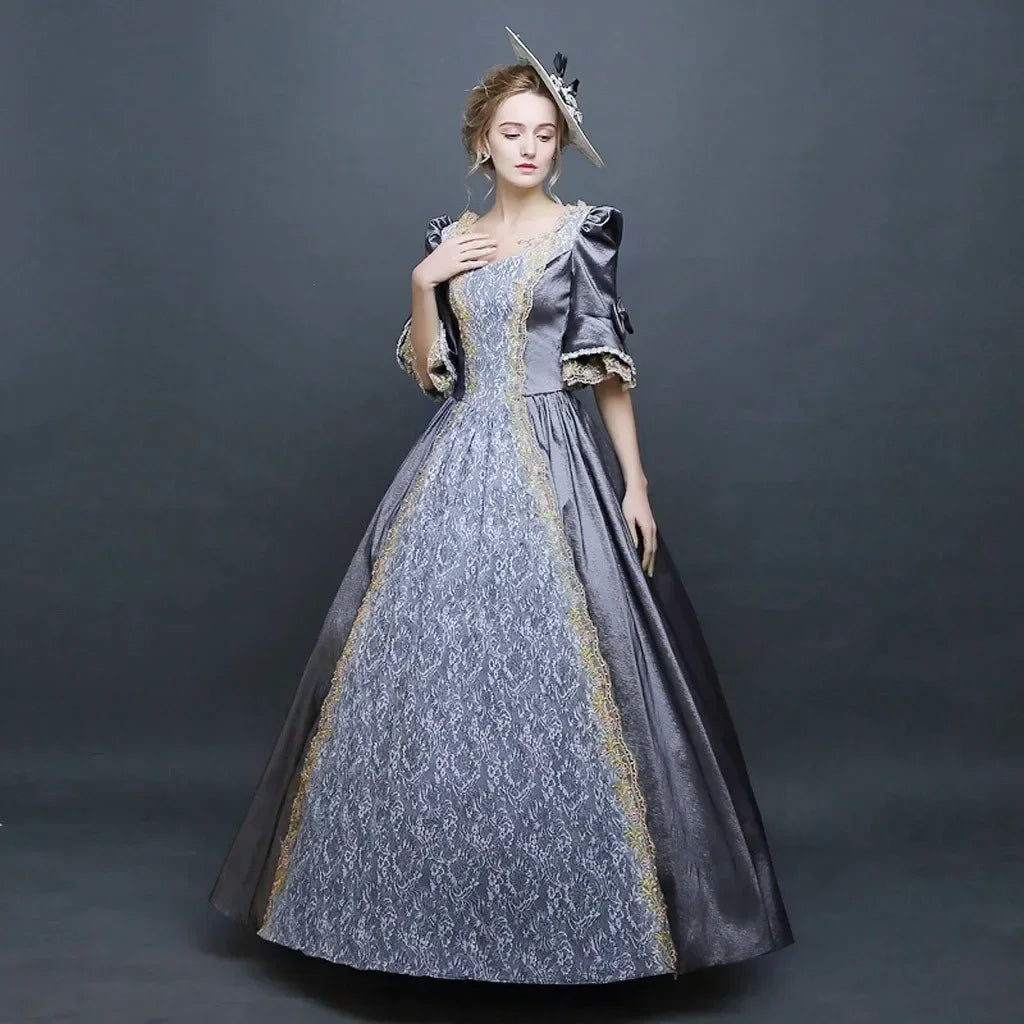 Women Medieval Renaissance Formal Ball Party Maxi Long Dress Palace Halloween Cosplay Dresses Costume Victorian Vestidos Femme - Seprincess