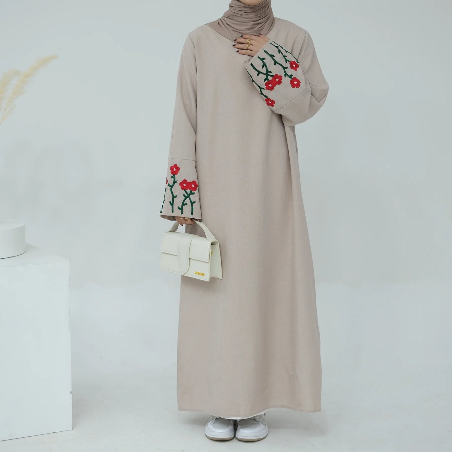 Floral Embroidery Muslim Dress for Women Eid Morocco Ramadan Lace-up Abayas Kaftan Islam Vestidos Largo Dubai Arab Long Robe - Seprincess