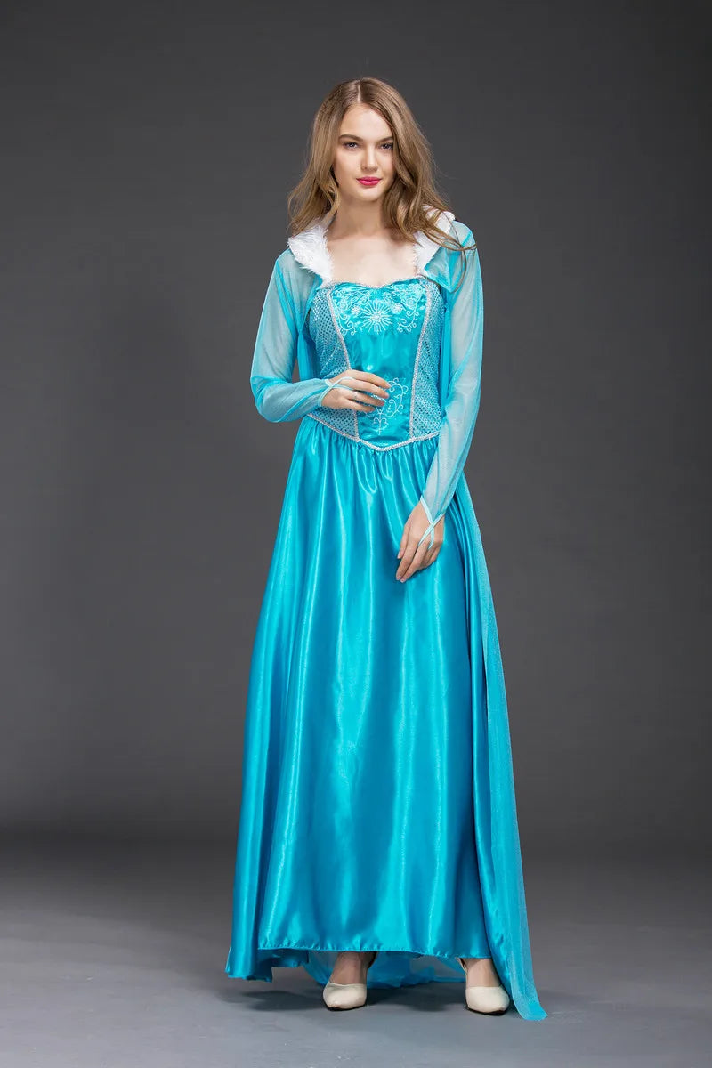 Snow Elsa Princess Elsa Dress Adult European and American Halloween Cosplay Stage Costumes - Seprincess