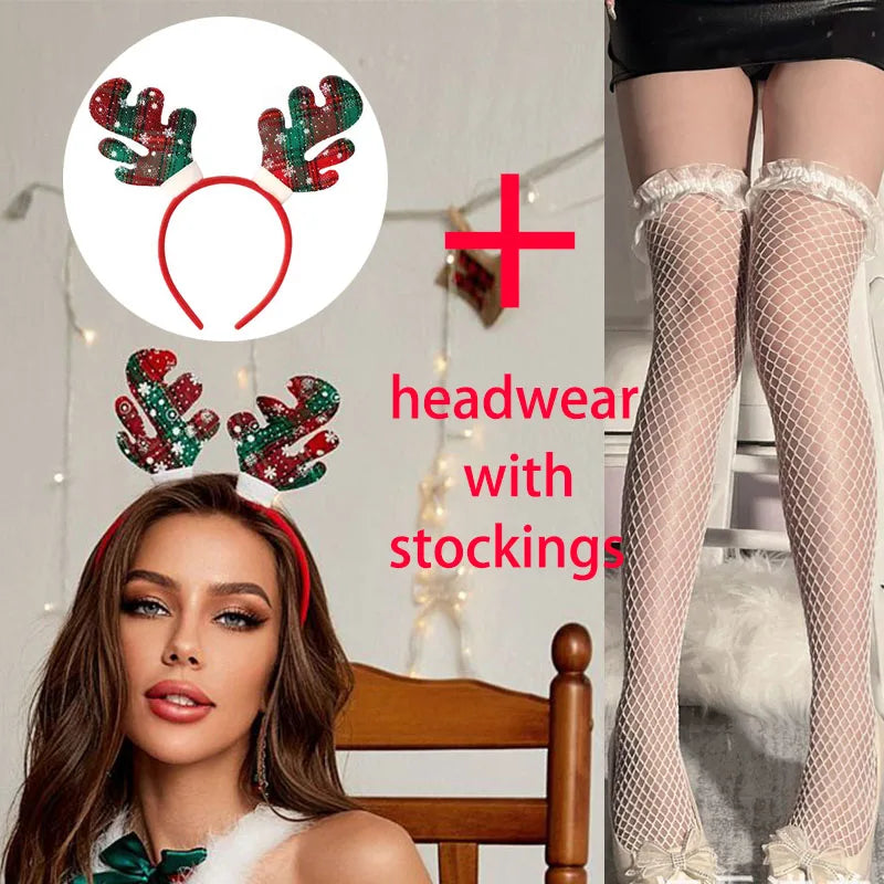 Hot Sexy Christmas Bodystockings Women Sexy Lingerie Santa Roleplay Clothes Fancy Underwear Christmas Cosplay Outfits Sexy Gifts