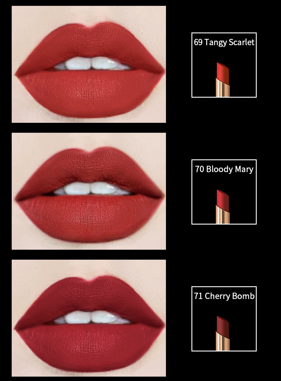 CHARMACY 16 Colors Luxury Long Lasting Matte Nude Lipstick Waterproof Easy to Wear Velvet Lip Stick for Women Makeup Cosmetic - Seprincess