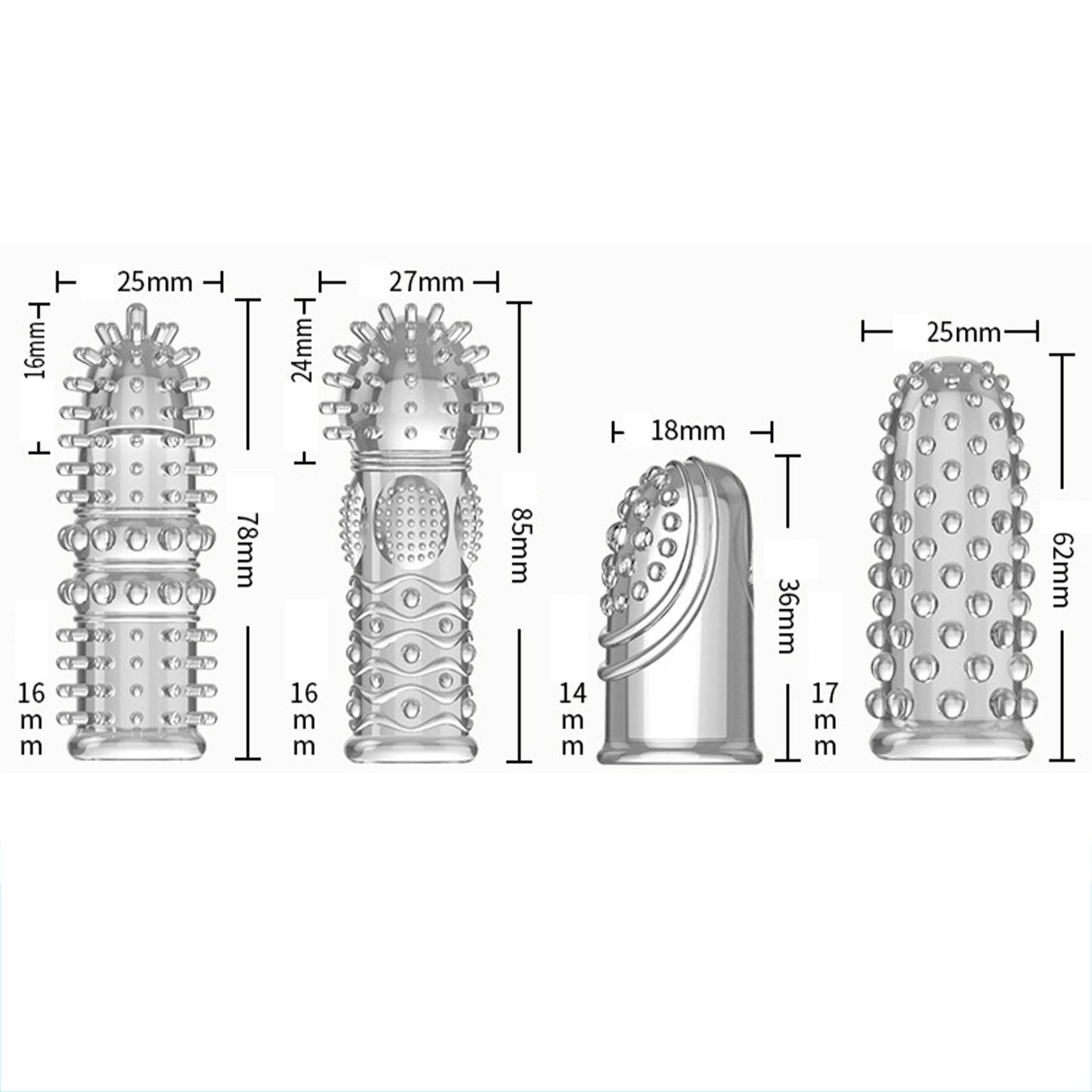 Reusbled Finger Condoms G-spot Stimulation Sex Toys For Men 18+ Long Delay Ejaculation Sex Yoys Penis Sleeves Couple Sex Tool - Seprincess