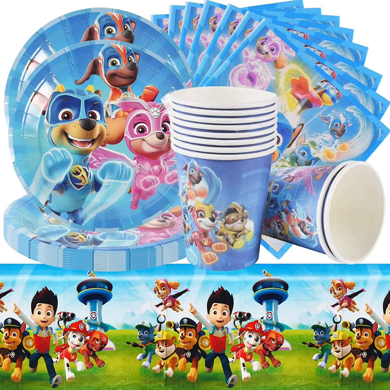 Paw Patrol Birthday Supplies Dog Birthday Party Cartoon Balloon Disposable Tableware Tablecloth Straws Cup Plates Baby Shower ? - Seprincess