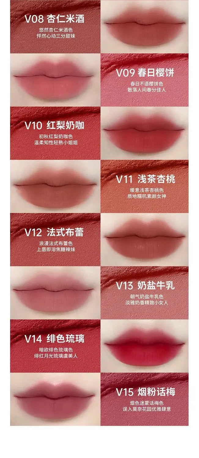 Mooekiss Matte Liquid Lipstick Lasting Non-stick Cup Velvet Lip Clay Lip Gloss Autumn and Winter Chestnut Lip Makeup Maquillaje - Seprincess