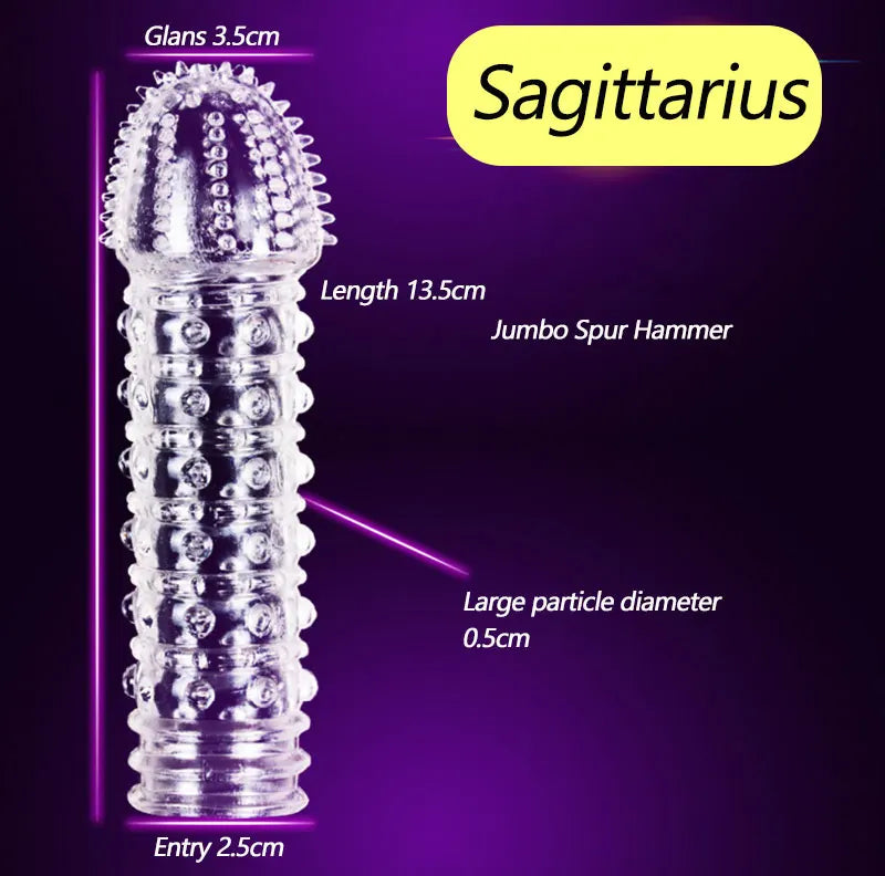 Spike Penis Sleeve Reusable Condoms Sex Toys for Men Delay Ejaculation Penis Sleeve Contraception Cock Ring Extender 남성전용기구 - Seprincess