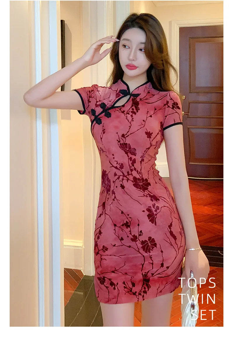 Sexy Club Mini Dress Arrival Vintage Chinese Style Women's Qipao Spring Sexy Party Sheath Dresses Mujer Vestidos Cheongsam New - Seprincess