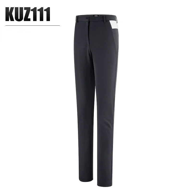 PGM Autumn Winter Waterproof Women Golf Trousers Thick Keep Warm Long Pant Plus Velvet Golf Ball Pants Windproof Tennis Clothing