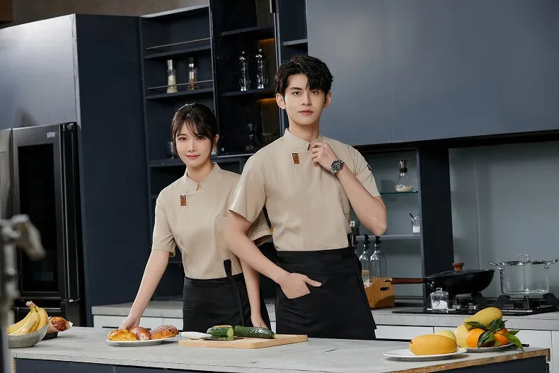 Black chef uniform Restaurant long Sleeve Cooking Coat Chef T-shirt Baker Work Uniform Hotel Kitchen Clothes Waiter Overalls - Seprincess