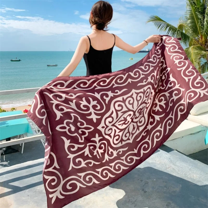 20 styles 90x180cm Cotton linen Summer Beach Dress Bikini Cover-ups Sarong Wrap Scarf Women Brazilian Swimsuit Bathing Cover Up - Seprincess