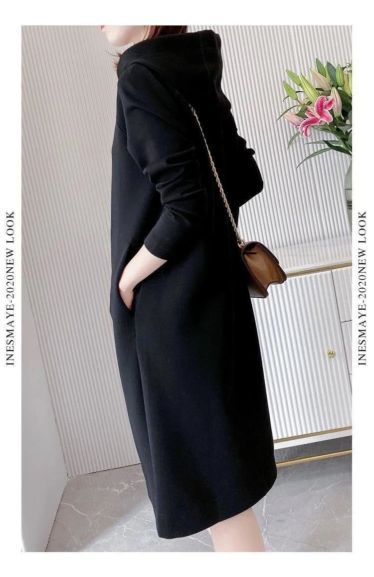 Women's Loose Casual Long Sleeve Hooded Dress Elegant Winter Party Warm Dresses For Women - Seprincess