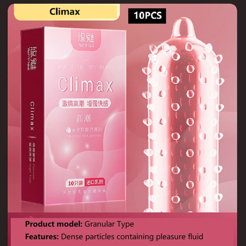 10PCS 3D Large Particles Condoms for Men Penis Sleeves Granular Stimulation Women G Spot Sex Toy Safe Contracepation Sex Product - Seprincess