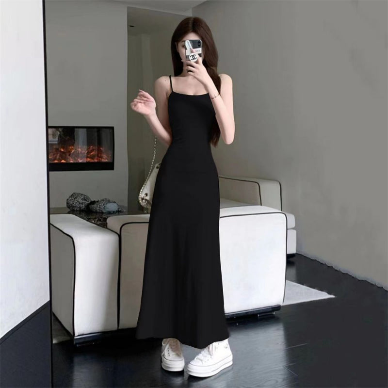 Dress Women A-line Minimalist Solid All-match Backless Elegant High Waist Leisure Popular Korean Style Female Tender Summer Cozy - Seprincess