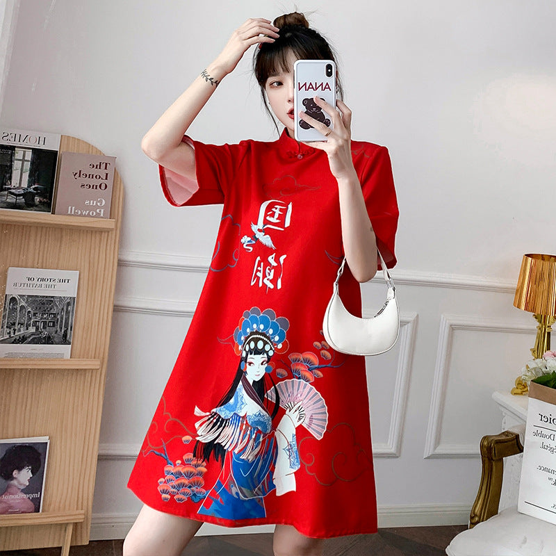 Traditional Chinese New Year Clothes for Woman Cheongsam Dress Vintage Female Qipao Shirt - Seprincess