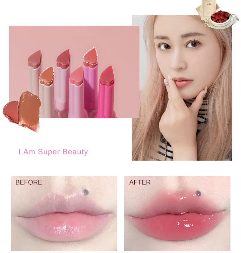 FLORTTE Watery Glow Lipstick Mirror Lip Balm Moisturizing Solid Jelly Lip Gloss Glass Lip Glaze Tint Makeup Beauty - Seprincess