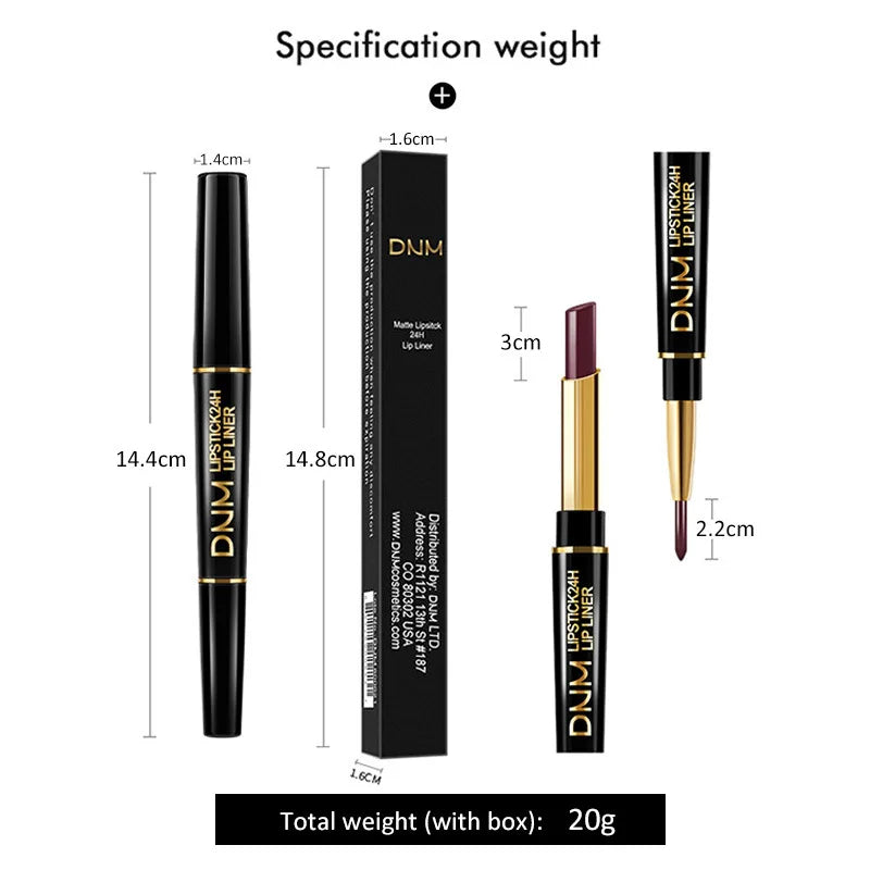 Double Ended Matte Lipstick Long Lasting Wateproof Lipsticks Brand Lip Makeup Cosmetics Dark Red Lips Liner Pencil Beauty - Seprincess