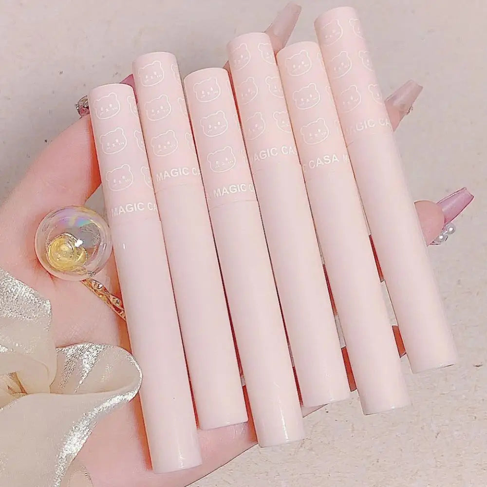 6pcs Set Cute Pink Lip Glaze Waterproof Liquid Lipstick Beauty Cosmetics Mirror Water Lip Gloss Lipgloss Gift Set Lips Makeup - Seprincess