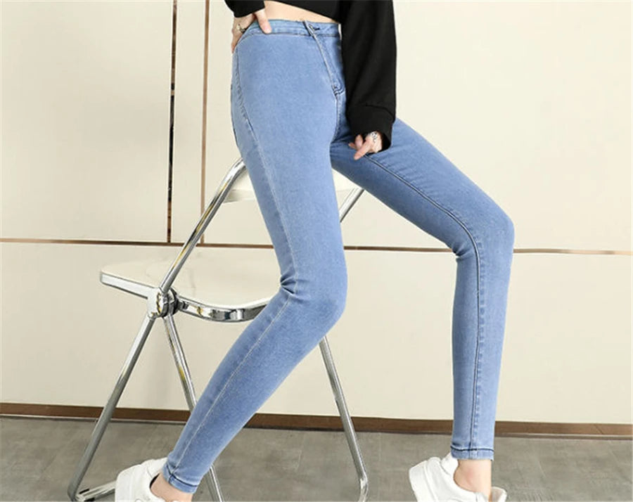 Skinny High Waist Jeans Casual Leggings Fashion Vaqueros 8XL Silm Pencil Strecth Denim Pants Large Size Spodnie Women Pantalon