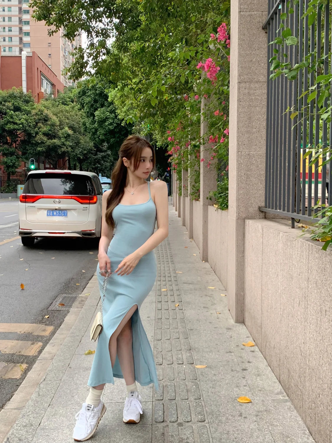 Backless Dresses Women Sexy Streetwear Simple Casual Korean Style Hotsweet New Summer Elegant Charming Mature Popular Slit Ins - Seprincess