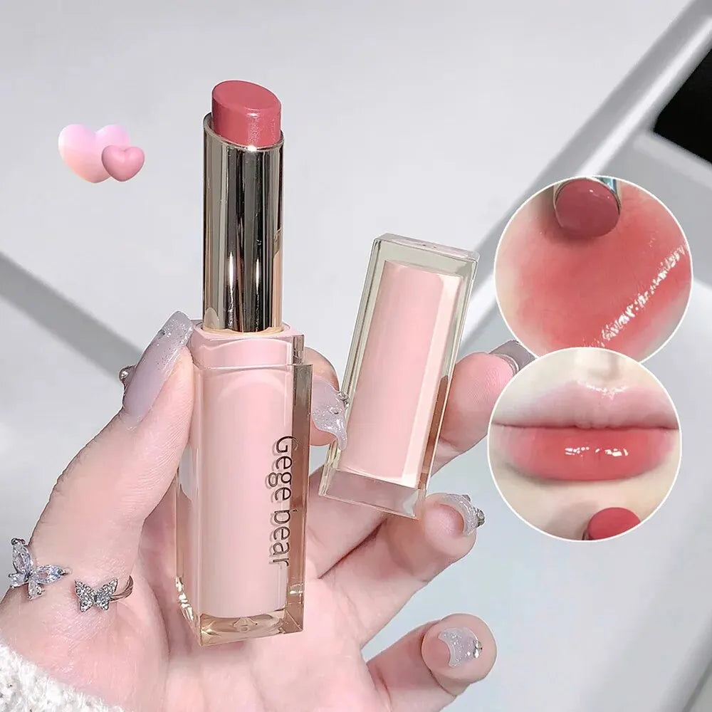 Silky Glossy Lipstick Gege Bear Pump Lips Moisture Water Bomb Comfortable Ultra Sheen Non-Stick Cup Lip Balm - Seprincess