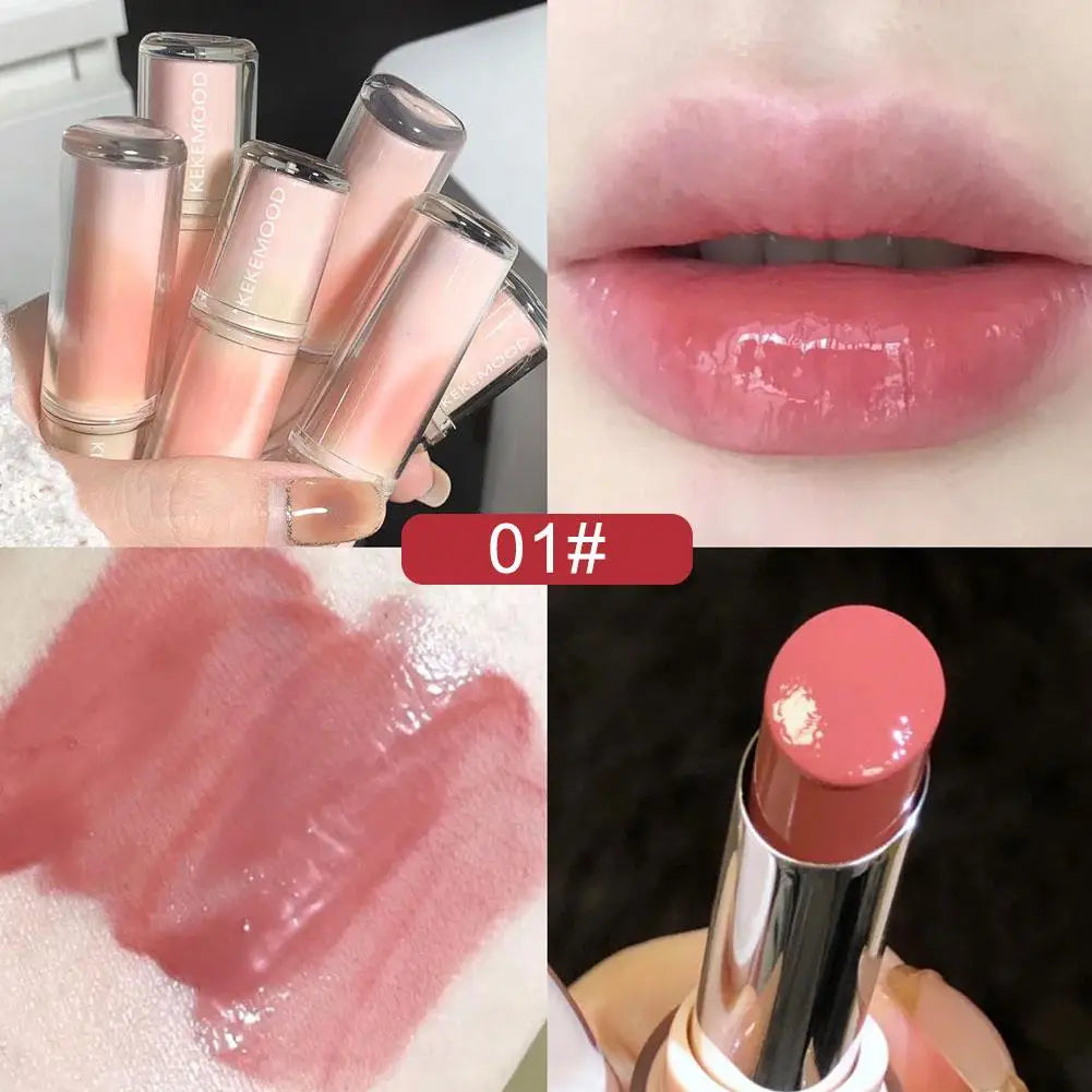 Jelly Lipstick For Kekemood Moisturizing Mirror Water Light Solid Lip Gloss Glass Tea Red Brown Lip Glaze Tint Makeup Cosme Q6S3 - Seprincess