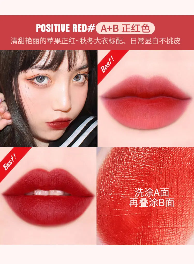 5 In 1 Colors Lipstick Matte Velvet Sexy Red Lip Tint Smooth Long Lasting Waterproof Easy to Wear Magic Lip Makeup for Women - Seprincess