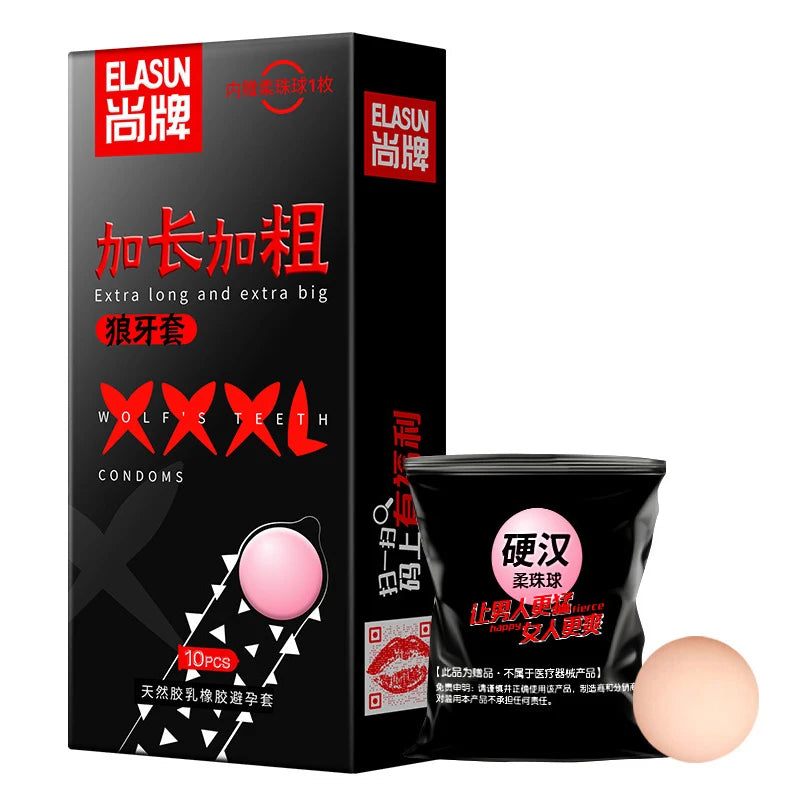 XXXL Plus Size Condoms with ball Penis Different Varieties Large Spikes Condom extra long big dildo Smooth Lubricated Condom - Seprincess