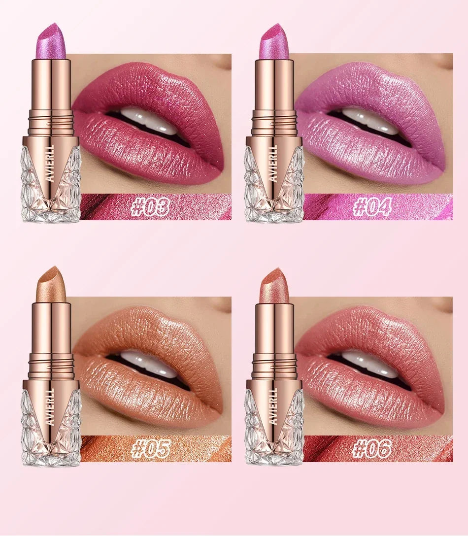 Quicksand Gold Lipstick Fine Glitter lipstick, Moisturizing Silky Mermaid Girl Pink, Long-Lasting Waterproof Grapefruit Orange - Seprincess