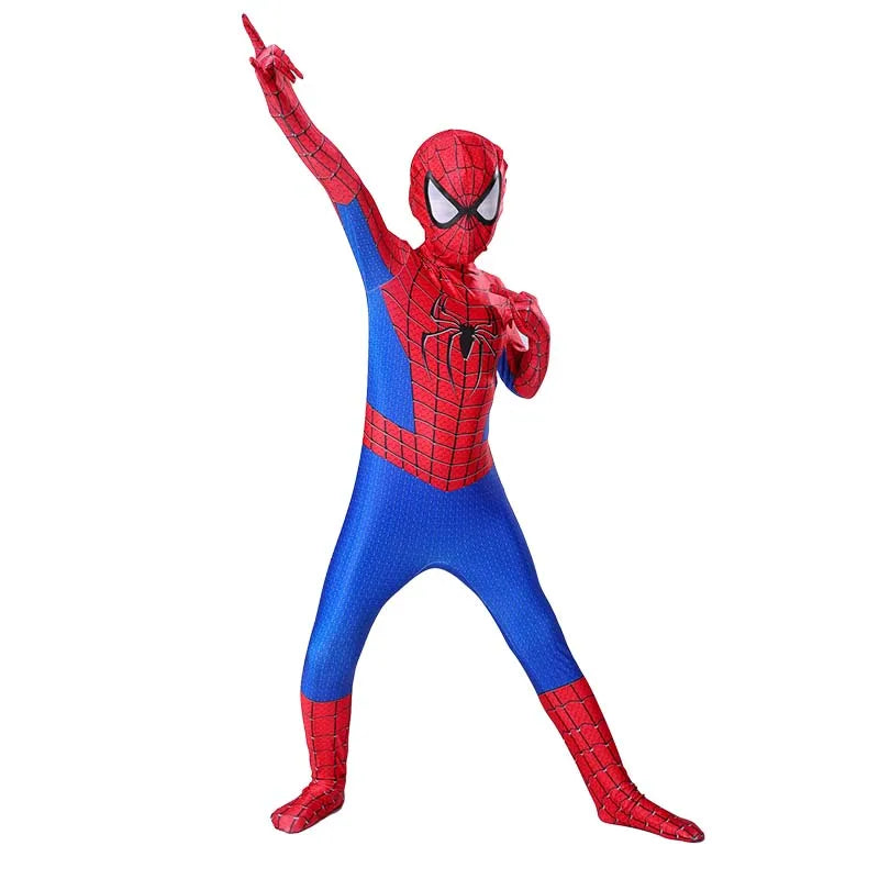 Kids Spider-Man Cosplay Fantasy Costumes Jumpsuit Superhero Miles Morales Movie Role Play Boys Girls Halloween Carnival Bodysuit - Seprincess