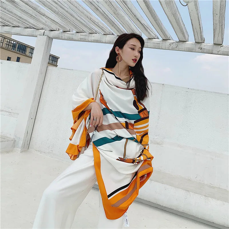 140x180cm Celebrity With The Same Cover-Ups Women Large Beach Dress Bikini Bathing Swimwear Sunburn Protection Sarong Wrap Scarf - Seprincess