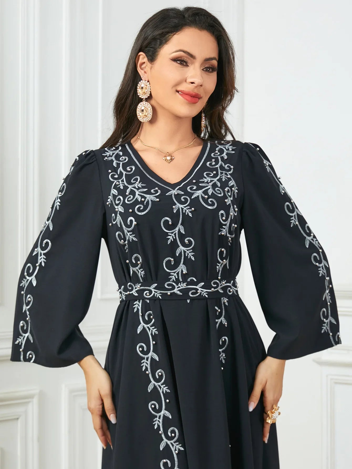 Eid Mubarak Party Muslim Women Embroidery Abayas Dress Turkey Dubai Kaftan Robe Morocco Jalabiya Islam Clothing Arab Vestidos - Seprincess