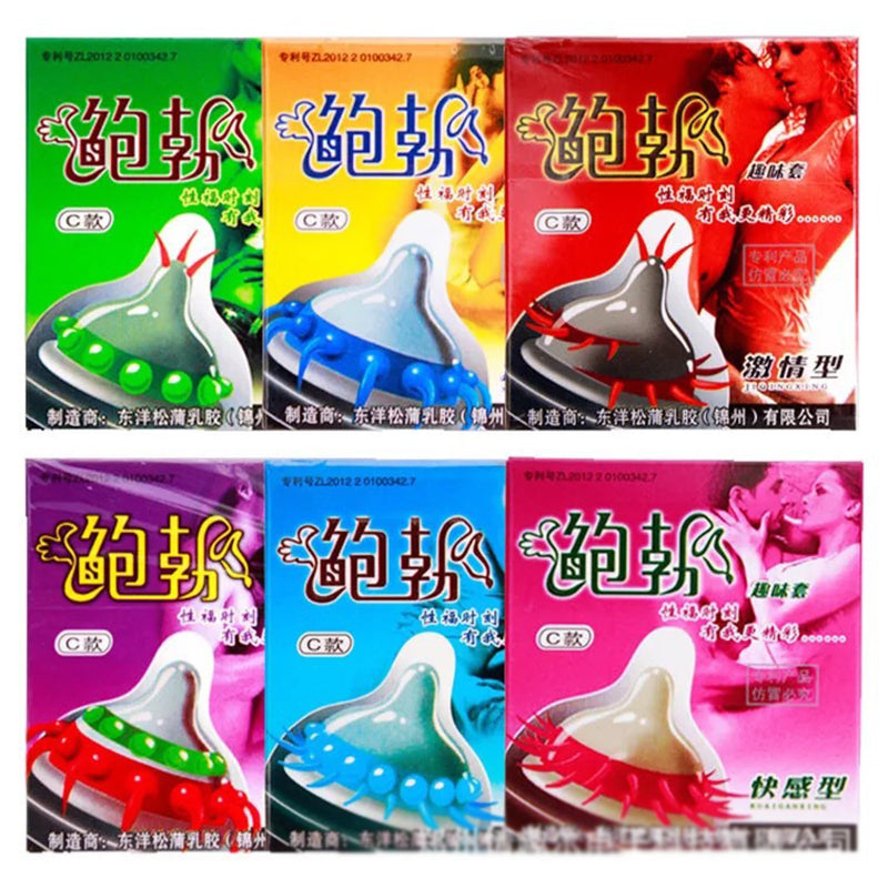 Ultra-Thin Lubricated Condoms Large Particles Ribbed Dotted Granular Passionate Contracepation Sex Toys for Men Penis Sleeves - Seprincess