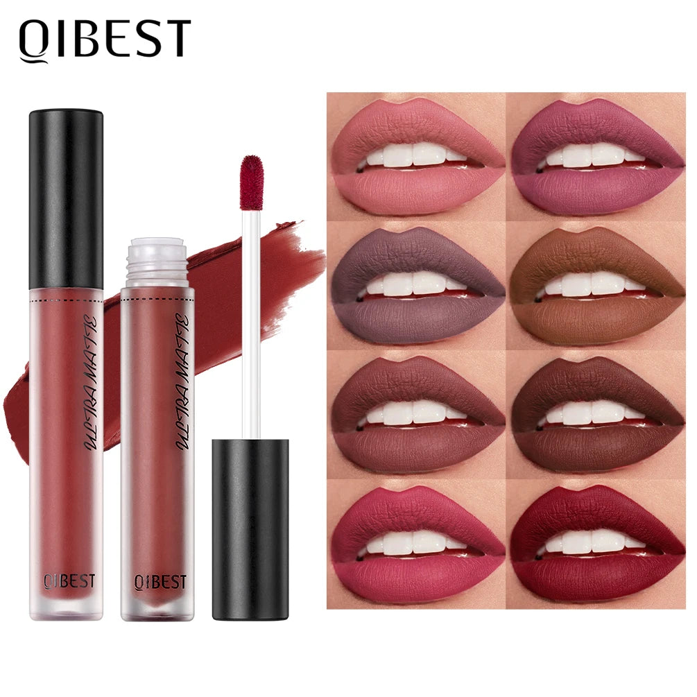 12 Color Matte Velvet Lipgloss Waterproof Long-lasting Liquid Lipstick Cosmetic Beauty Keep 24 Hours Long Lasting No Fade Makeup - Seprincess