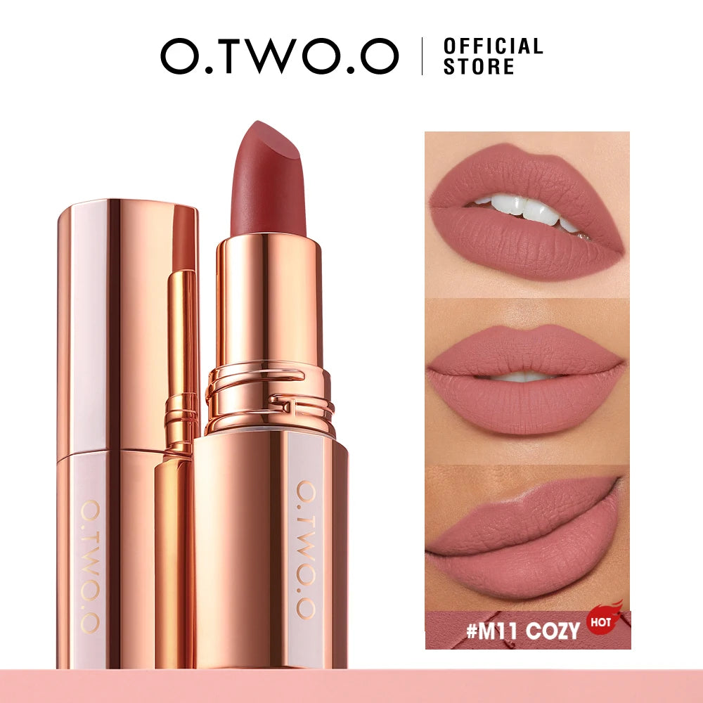 O.TWO.O Lipstick Lip Tint Waterproof Long Lasting Non-stick Cup Sexy Red Pink Lip Glaze Velvet Matte Lipstick Makeup - Seprincess