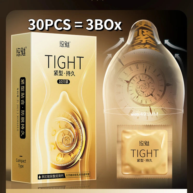 49mm Tight Fit Condoms for Man 30pcs Small Size Ultrathin Penis Sleeve Anti-fall Off Condom Adult Couple Sex Toy Product Sexshop - Seprincess