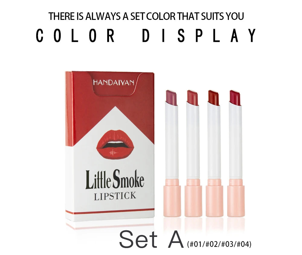 Handaiyan matte lipstick 4pcs/set velvet small cigarette lipstick set that is not easy to fade - Seprincess