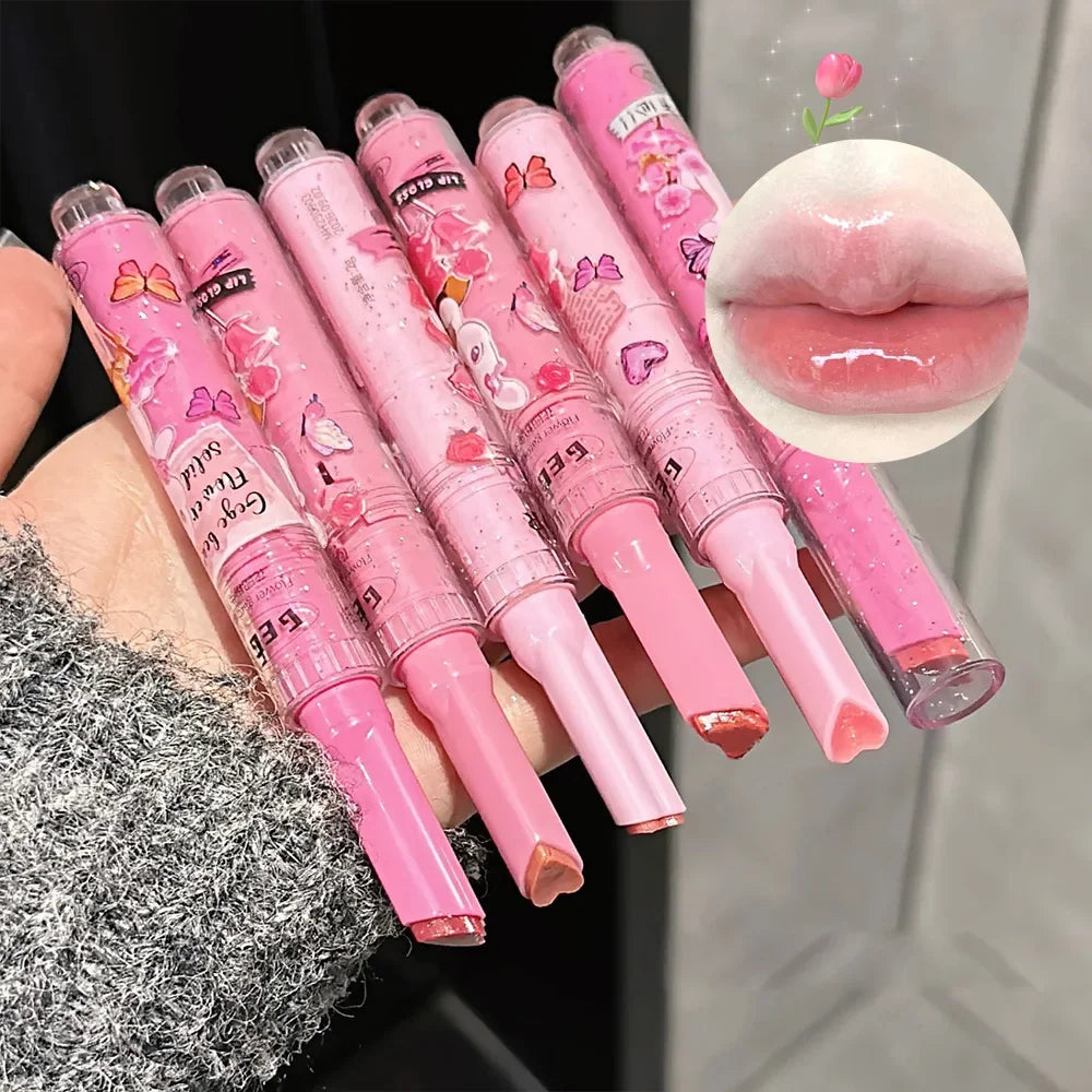 Solid Lip Gloss Gege Bear Garden Pink Rabbit Moisturizing Watery Colored Lip Balm Tender Lipstick Set - Seprincess