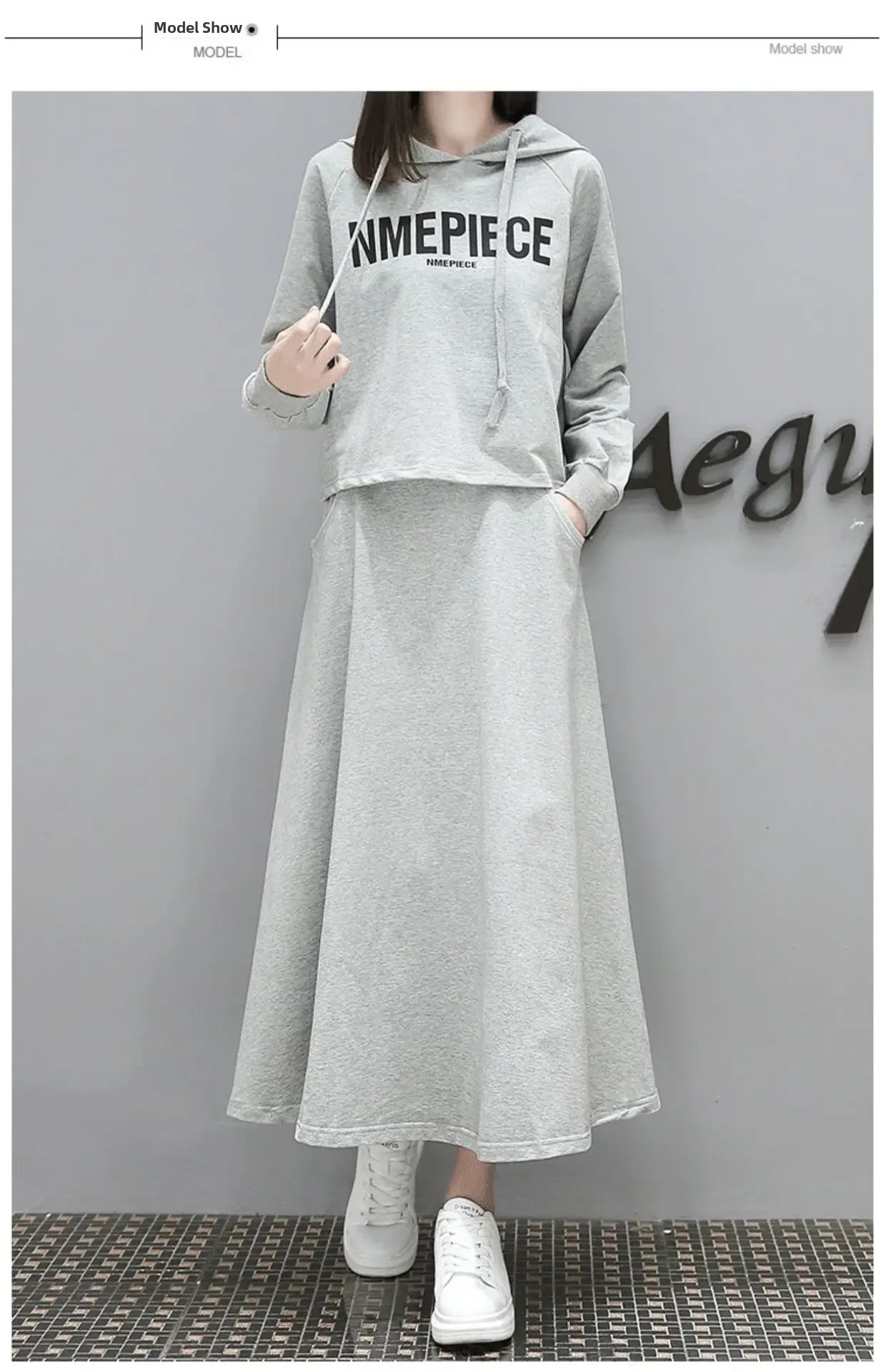 Women's Spring Autumn 2023 New Style Slimming Sweatshirt Dress Two-piece Suit Age-reducing Belly-covering Clothing - Seprincess