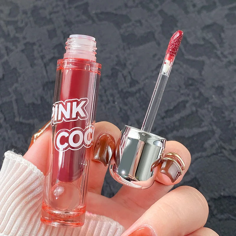 PINK COCO Mirror Water Lip Gloss Lip Glaze Moisturizing Liquid Lipstick Clear Tint Makeup Korean Lip Balm Women Cosmetics - Seprincess