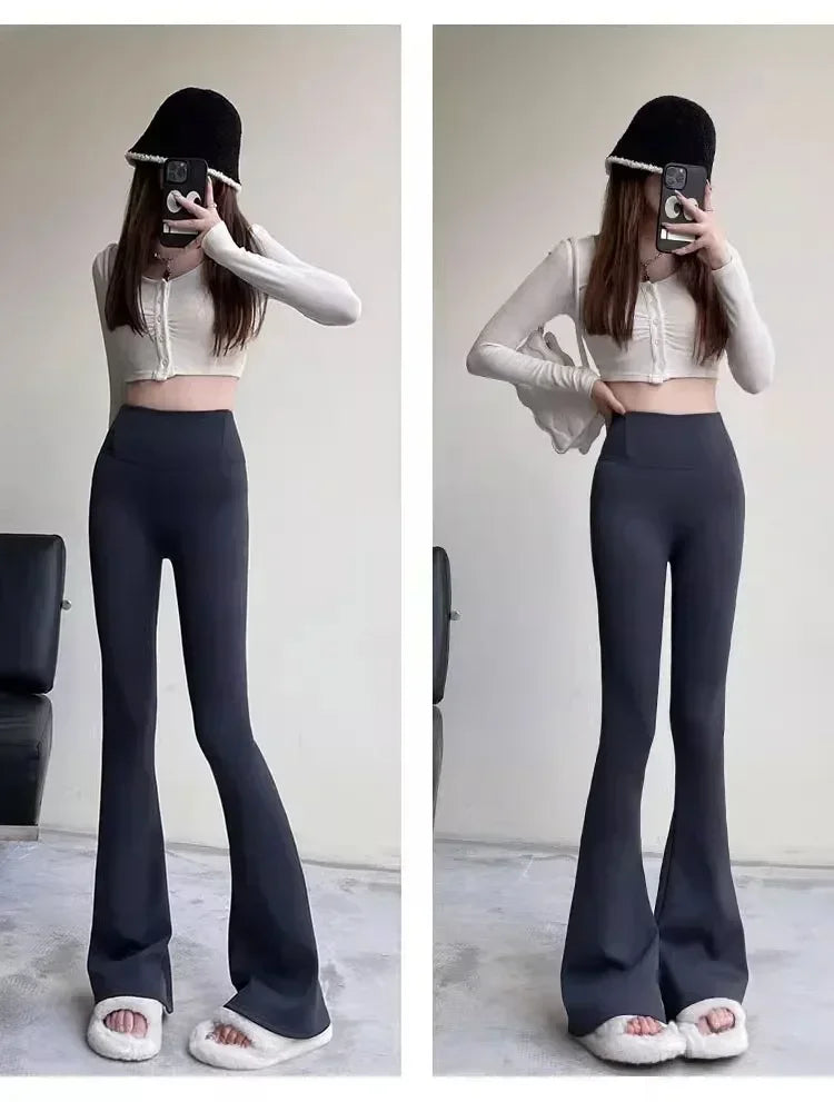 Leggings Women Gothic Sexy Girl Womens Clothing Seamless Leggings Bell-bottomed Pants Women Y2k Shark Pants Winter High Street