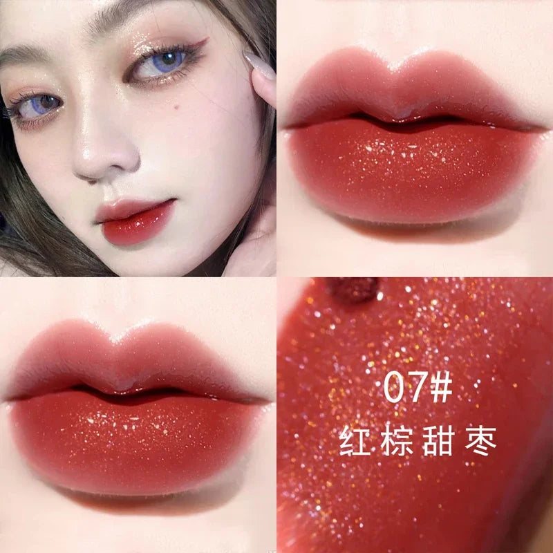 Moisturizing Glitter Lip Gloss Long Lasting Sexy Plumper Pearl Jelly Liquid Lipstick Shiny Mirror Lips Tint Lips Makeup Cosmetic - Seprincess