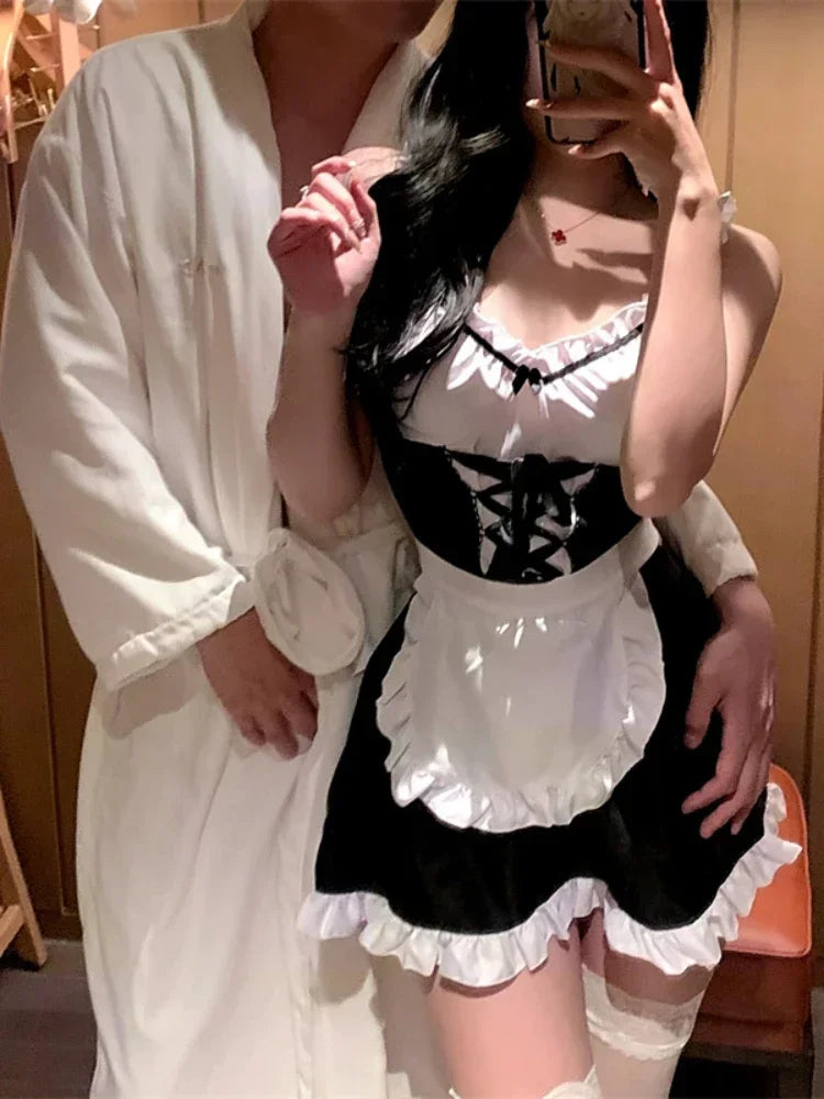 Onlyfans Cosplay Sexy Costumes Erotic Maid Dress For Couple Sex Honeymoon Plus Lolita Chemise Exotic Role Playing Fetish Apparel - Seprincess