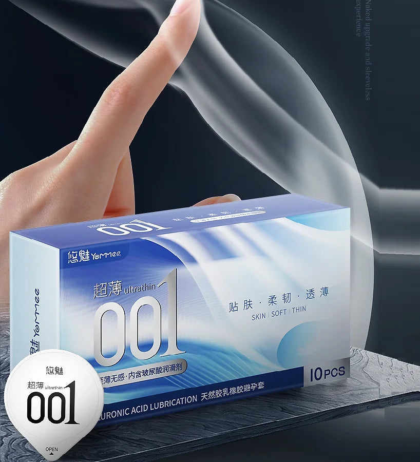 OLO ULTRA THIN CONDOM 0.01 Feeling Penis Sleeve Hyaluronic Acids Rubber latex Ejaculation Delay dotted Condoms intimate sex toy - Seprincess