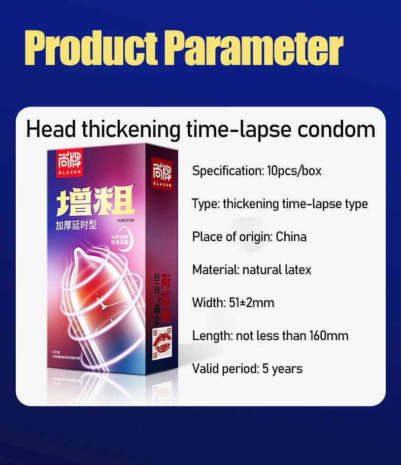 10pcs Condom Head Thickening Physical Delay for Men Desensitization Hyaluronic Acid Penis Sleeve Ejaculation Adult Sex Products - Seprincess