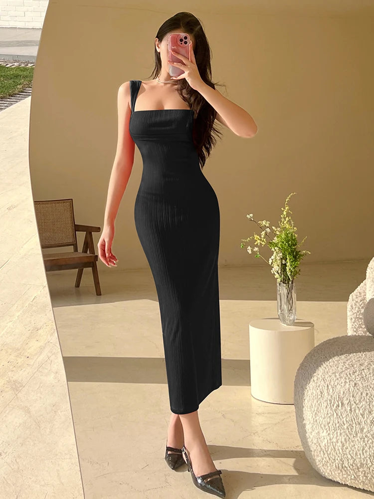 Women's elegant style, elegant ladylike lady style slim long dress, suspender dress for women - Seprincess