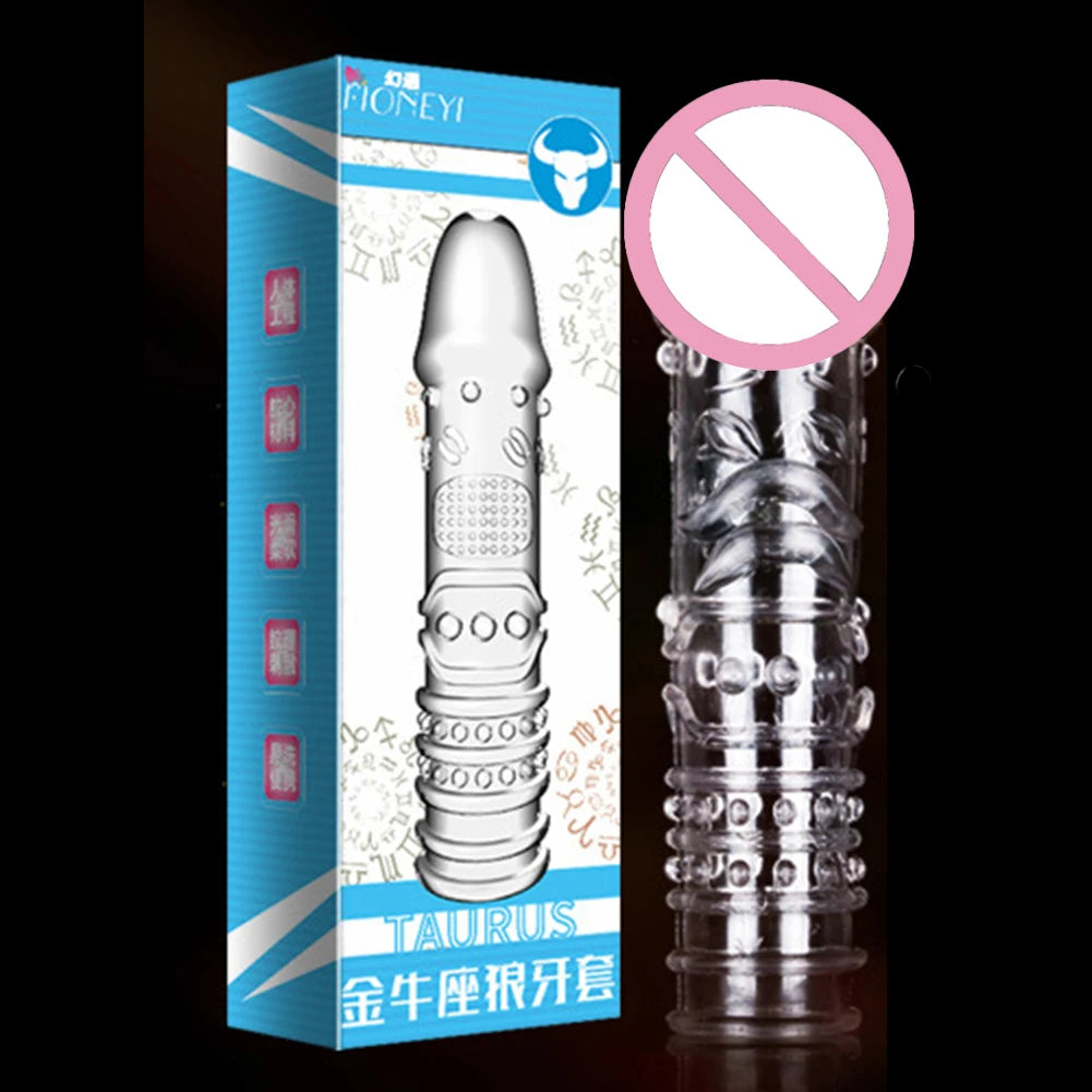 Spike Penis Sleeve Reusable Condoms Sex Toys for Men Delay Ejaculation Penis Sleeve Contraception Cock Ring Extender 남성전용기구