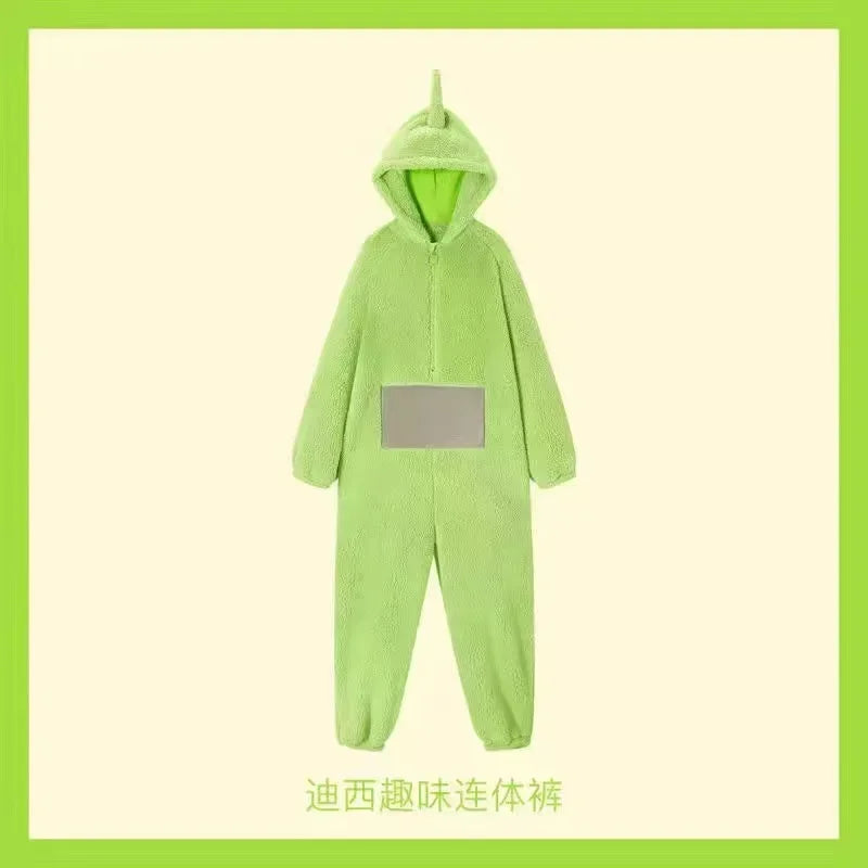 Miniso New Teletubbies Cartoon Adult Jumpsuit Costume Adult Onesie Pajamas Unisex Animal One-Piece Clothes Cosplay Homewear Gift - Seprincess